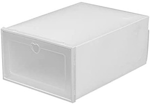 lot 67667 image: ZSFBIAO Shoe Storage Box Thickened Transparent Plastic Flap Dustproof Drawer Type Rack Stack Display Storage Organizer Single Box Shoe Storage (Color White)