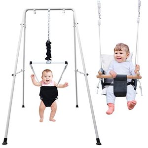 lot 67674 image: Hapfan 2 in 1 Baby Jumper and Toddler Swing with Stand, Swing Set for Toddler