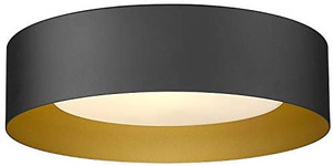 lot 67682 image: AUTELO Flush Mount Ceiling Light, 14 Frosted Glass Shade Close to Ceiling Light Fixture in Black Finish E26 Socket for Living Room Hallway Bedroom C3336XS BK