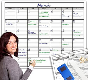 lot 67687 image: Dry Erase Monthly Large White Board Wall Calendar, 38 x 50, Jumbo Laminated Erasable Month whiteboard, Huge 30 Day Planner