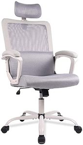 lot 67689 image: Office Chair, Ergonomic Mesh Home Office Computer Chair with Lumbar SupportAdjustable HeadrestArmrest and WheelsMesh High BackSwivel Rolling (Grey)
