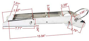 lot 67694 image: Amarine Made 21 Polished Stainless Anchor Roller Self Launching Pivoting Delta Fluke Danforth - 5569s