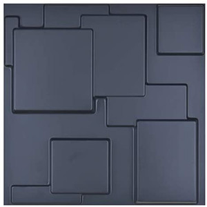 lot 67721 image: Art3d Matt Black 3D Wall Panel PVC Square Block Wall Cover 32 Sqft, for Interior Wall Decor in Living Room,Bedroom,Lobby,Office,Shopping Mall