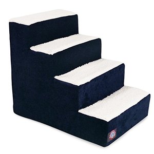 lot 67734 image: 4 Step Portable Pet Stairs By Majestic Pet Products Villa Navy Blue Steps for Cats and Dogs
