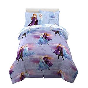 lot 67918 image: Franco Kids Bedding Super Soft Comforter and Sheet Set with Sham, 5 Piece Twin Size, Disney Frozen 2
