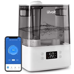 lot 67932 image: LEVOIT Humidifiers for Bedroom Large Room Home, Smart Wi-Fi Alexa Control, 6L Top Fill Cool Mist for Baby and Plants, Ultrasonic, Essential Oil Diffuser, Customized Humidity, Night Light, Quiet, Gray