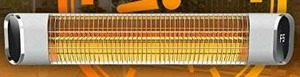 lot 67941 image: Electric Infrared Patio Heater Outdoor Wall-Mounted Gold Tube Quite Heat with Remote Control, 24-Hour Timer Auto Shut Off, 9 Heating Option for Room, Garage ,Courtyard