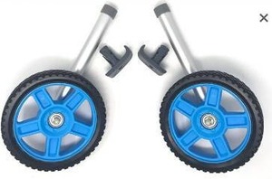 lot 67953 image: Top Glides 8 Off-Road Walker Wheel Kits with Free Flexfit Universal Ski Glides (Blue)