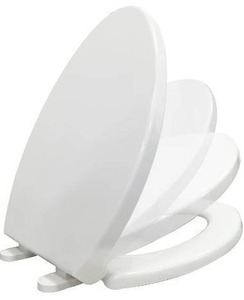 lot 67955 image: CYRRET Elongated Toilet Seat Slow Close, Easy to Install and Clean, Durable Plastic, White, Replacement Toilet Seats, Fits Standard Elongated, Obling or Oval Toilets