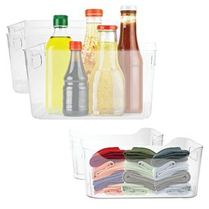 lot 67970 image: Swissco Clear Storage Bins Set of 3 Plastic Bins for Home Organization  Under Bed Storage Bins  Nesting Bins and 3 Small Bins