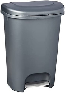 lot 68223 image: Rubbermaid Classic 13 Gallon Premium Step-On Trash Can with Lid and Stainless-Steel Pedal, Gunmetal Blue Waste Bin for Kitchen, NEW Premium Step-On