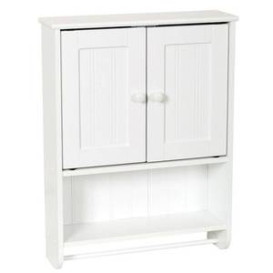 lot 68230 image: Zenna Home 2-Door Country Cottage Wall Cabinet, White