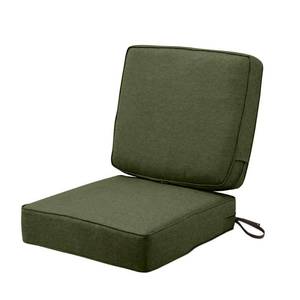 lot 68242 image: Classic Accessories Montlake FadeSafe Water-Resistant Patio Cushion Set, 25 x 22 x 4 inch, Heather Fern
