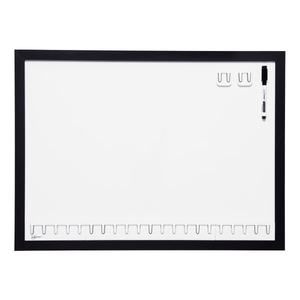 lot 68265 image: Note Tower Combo Rail Magnetic Dry-Erase Whiteboard, 17 x 23, Wood Frame With Black Finish