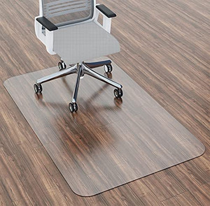 lot 68283 image: 100pointONE 2mm Hard Floor Chair Mat,PVC Office Chair Mat - Transparent Chair Mat Protector for Hard Floors (48 x 30 Rectangle)
