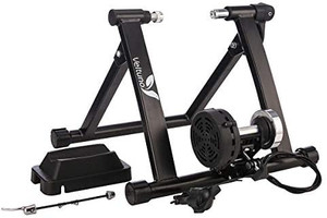 lot 69291 image: Veltuno Magnetic Indoor Bike Trainer Stand w8 Speed Level Wire Control Adjuster, Foldable & Lower Noise & Quick Release, Portable Bike Exercise Stand for Mountain & Road Bikes