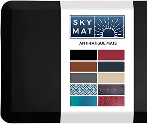lot 69311 image: Sky Solutions Anti Fatigue Mat - Cushioned 34 Inch Comfort Floor Mats for Kitchen, Home Office & Garage - Anti Fatigue Mat for Standing Desk Office (24 x 70, Black)