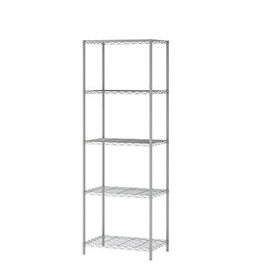 lot 69315 image: HOMEFORT 5-Tier Wire Shelving 5 Shelves Unit Metal Storage Rack Durable Organizer Perfect for Pantry Closet Kitchen Laundry Organization in Grey  (21�W x 14�D x 61�H)