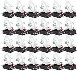 lot 69321 image: Sunco Lighting 24 Pack 4 Inch Ultra Thin LED Recessed Ceiling Lights Slim, 6000K Daylight Deluxe, Dimmable 10W60W, 650 LM, Smooth Trim Damp Rated, Canless Wafer Thin with Junction Box - ETL (Retails $159.99)