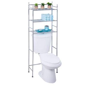 lot 69600 image: Honey Can Do Steel Space-Saver Rack with 3 Shelves, Chrome