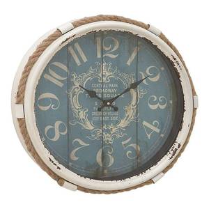 lot 69606 image: DecMode Indoor 17D Multi Analog Round Coastal Wall Clock