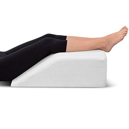lot 20030 image: Leg Elevation Pillow - with Memory Foam Top, High-Density Leg Rest Elevating Foam Wedge- Relieves Leg Pain, Hip and Knee Pain, Improves Blood Circulation, Reduces Swelling - Breathable, Washable Cover