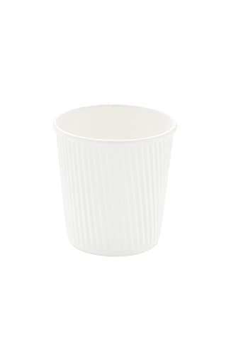lot 20104 image: 500-CT Disposable White 4-OZ Hot Beverage Cups with Ripple Wall Design No Need for Sleeves - Perfect for Cafes - Eco-Friendly Recyclable Paper - Insulated - Wholesale Takeout Coffee Cup