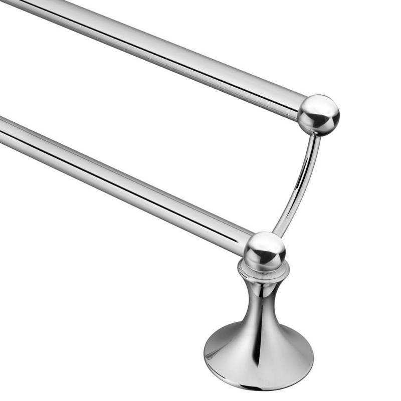 lot 22318 image: Moen Lounge Chrome 24 Double Towel Bar