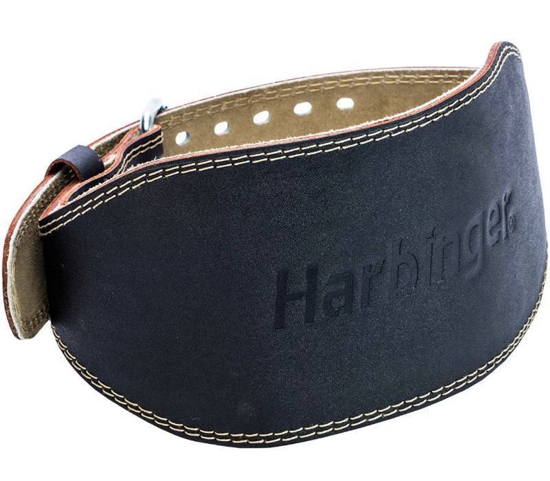 lot 22193 image: Size M, Harbinger Padded Leather Contoured Weightlifting Belt with Suede Lining and Steel Roller Buckle