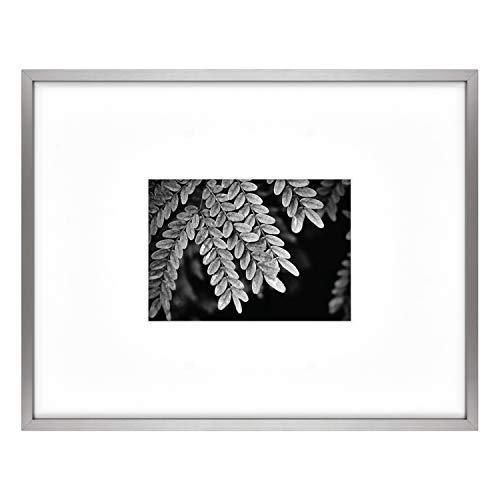 lot 39419 image: MCS Foundry Metal Gallery Wall Frame, Dark Silver, 11 x 14 in matted to 5 x 7 in