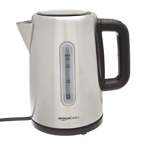 lot 20264 image: Stainless Steel Fast, Portable Electric Hot Water Kettle for Tea and Coffee, 1.7-Liter, Silver