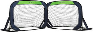 lot 20536 image: Sport Squad Portable Soccer Goal Net Set - Set of Two 4 Pop Up Training Soccer Goals with Compact Carrying Case - Easy Assembly and Compact Storage - Great for Kids and Adults