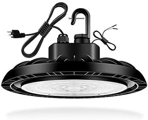 lot 20539 image: CINOTON 150W UFO LED High Bay Light 100-277V, ETL Approved 6.5�� Cable with US Plug, Replacement for 600W HIDHps, 22500 Lumens 1-10V Dimmable 5000K Daylight, IP65 for Warehouse Workshop Wet Location