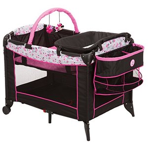 lot 20548 image: Disney Baby Minnie Mouse Sweet Wonder Play Yard with Carry Bag (Garden Delight)