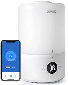 lot 20574 image: LEVOIT Humidifiers for Bedroom, Smart Wifi Alexa Control, Top Fill Cool Mist for Baby Nursery and Plants with Essential Oil Diffuser, Humidity Display, Easy Clean, Whisper Quiet Operation, 3L, White