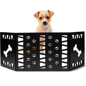 lot 20601 image: Hoovy Freestanding Decorative Pet Gate Folding & Extending Dog & Puppy Gate For