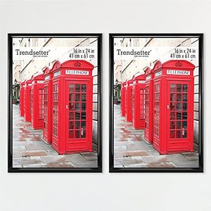 lot 20612 image: MCS Trendsetter Poster Frame Back-Loading Wall Art & Puzzle Frame, 16 x 24 Inch, Black, 2 Pack
