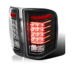 lot 20122 image: LED TAIL LIGHTS BLACK HOUSING CLEAR LENS ( 07-13 SILVERADO 1500)