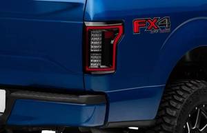 lot 17791 image: LED TAIL LIGHTS BLACK HOUSING SMOKED LENS 15-17 F150