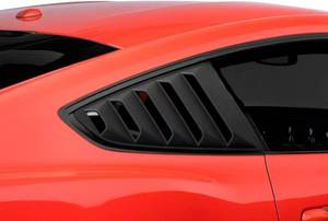 lot 17818 image: DEFENDERWORX QUARTER WINDOW LOUVERS MATTE BLACK 15-21 FORD MUSTANG