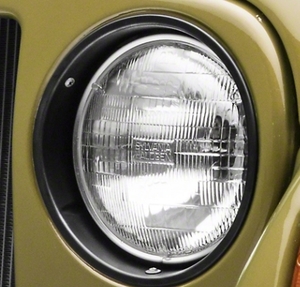 lot 17792 image: RUGGED RIDGE HEADLIGHT BEZELS BLACK 87-95 JEEP WRANGLER YJ