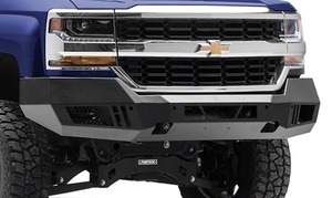 lot 17946 image: BARRICADE EXTREME HD FRONT BUMPER DAMAGED LEFT SIDE 2015-18 SILVERADO