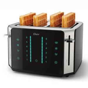 lot 37800 image: Oster 4 Slice Touch Screen Toaster - Stainless Steel Accents