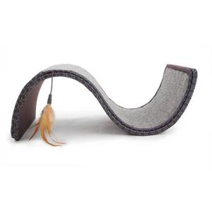 lot 37806 image: SmartyKat Scratch Scroll Curved Cat Scratcher with Feather Toy
