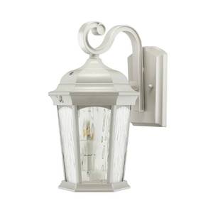 lot 37809 image: Euri Lighting 2-Light 14.6 in White Motion Sensing Integrated LED Outdoor Wall Lantern