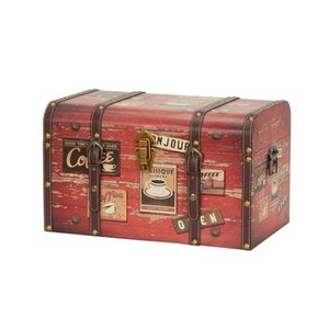 lot 37815 image: Household Essentials Medium Decorative Home Storage Trunk, Coffee Shop