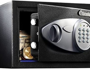 lot 37821 image: SentrySafe X041E Security Safe with Digital Keypad, 0.4 Cubic Feet (Small), Black