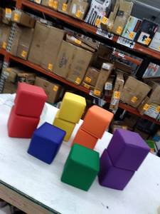 lot 37832 image: ECR4Kids SoftZone Patchwork Toddler Foam Block Playset, 10 Blocks