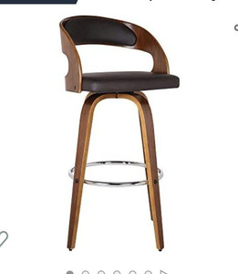 lot 37841 image: Arman Living 26 barstool, brown with wooden legs