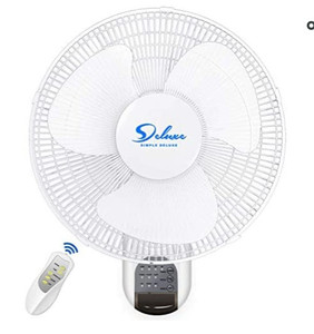 lot 37858 image: 2 Simple Deluxe 16 Adjustable Tilt wall mount fans